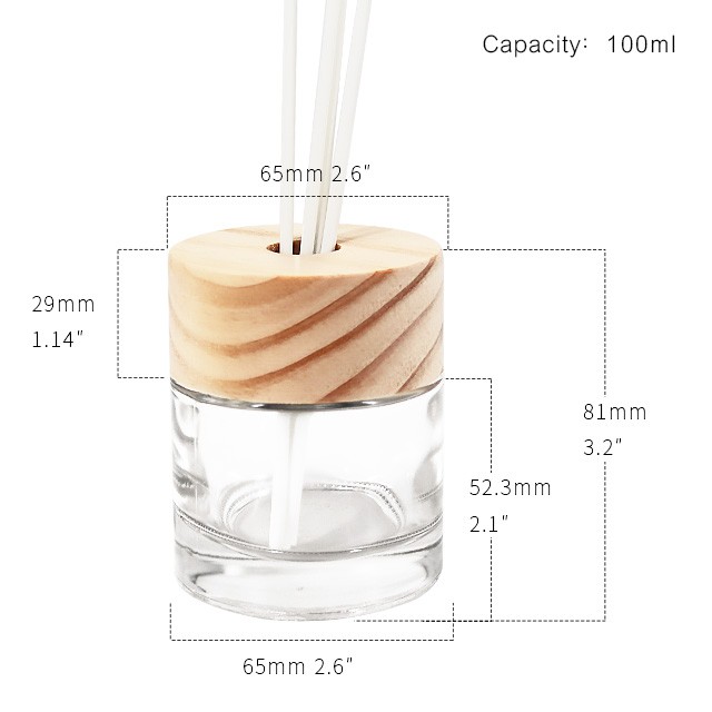 圓形木蓋無(wú)火香薰玻璃瓶